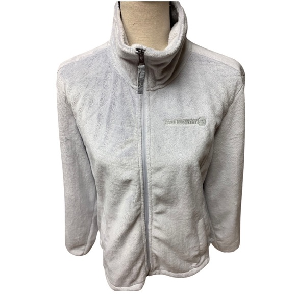 Free Country Jackets & Blazers - FREE COUNTRY Women’s Soft Fleece Silver Gray Zip Up Jacket & Pockets L